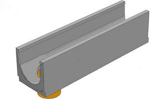 BGU Универсальный лоток DN200, №. 0, с вертикальным водосливом, без уклона