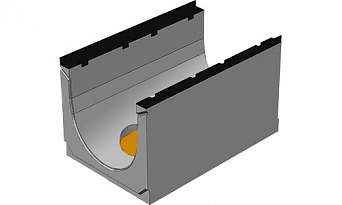BGM Массивный лоток DN500, №. 30-0, с вертикальным водосливом, без уклона